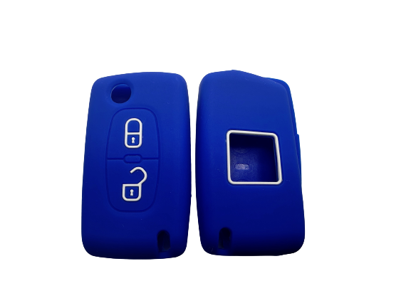 Cubre Llave De Silicona Citroen 2 Botones Navaja C3 - C4 - Picasso - Berlingo Blue