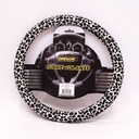 Cubre Volante Modelo Animal Print Leopardo Blanco y Negro 38*8.2CMCAJA master 25 Unidades