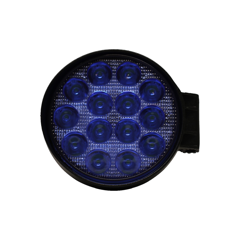 Faro LED off-road Faro de 14 LED Redondo 42 W 6 cm Profundidad Azul 12V - 24V Ilimunacion SPOT