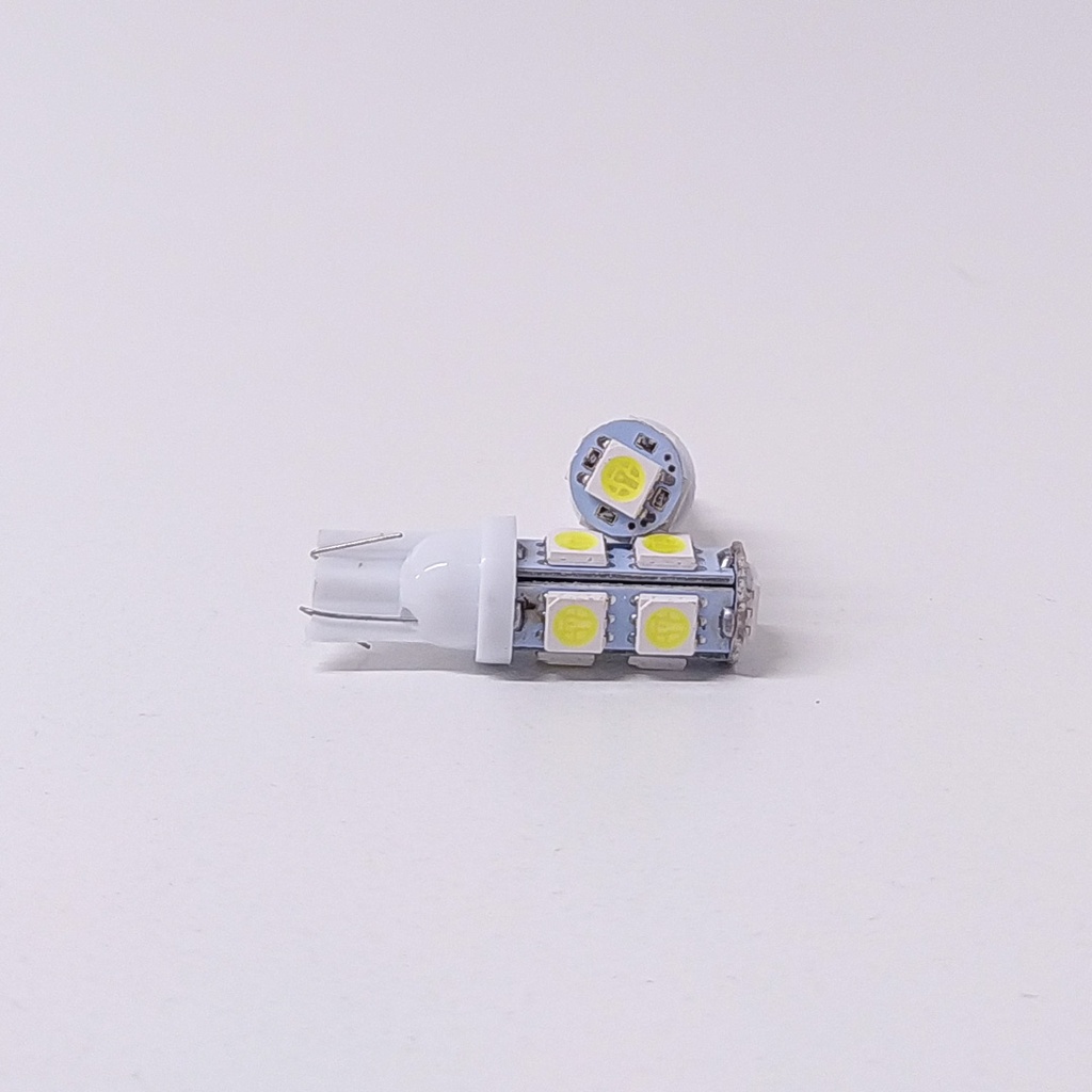Lámpara LED de Señalización SMD - 2821 - T10 - W5W 9 SMD 5050 Blanco 12V x unidad