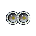 Off Road Juego de Faros de LED Auxiliares - Juego de Faros LED 7.5CM Diámetro Blanco con Ojo de Angel 12V