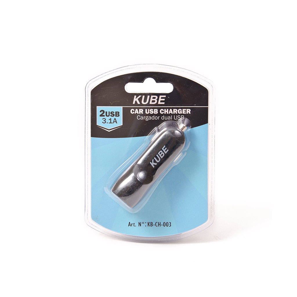 Accesorio para celular - Cargador Doble USB 12V / 24V salida 5V 3100 mA Negro