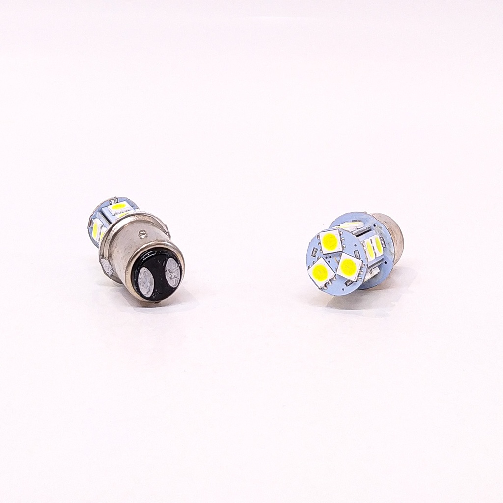 Leds SMD - 1034 - 1157 - P21/5W 2 Polos (Despareja) 13 LED 5050 SMD - Blanco 24V
