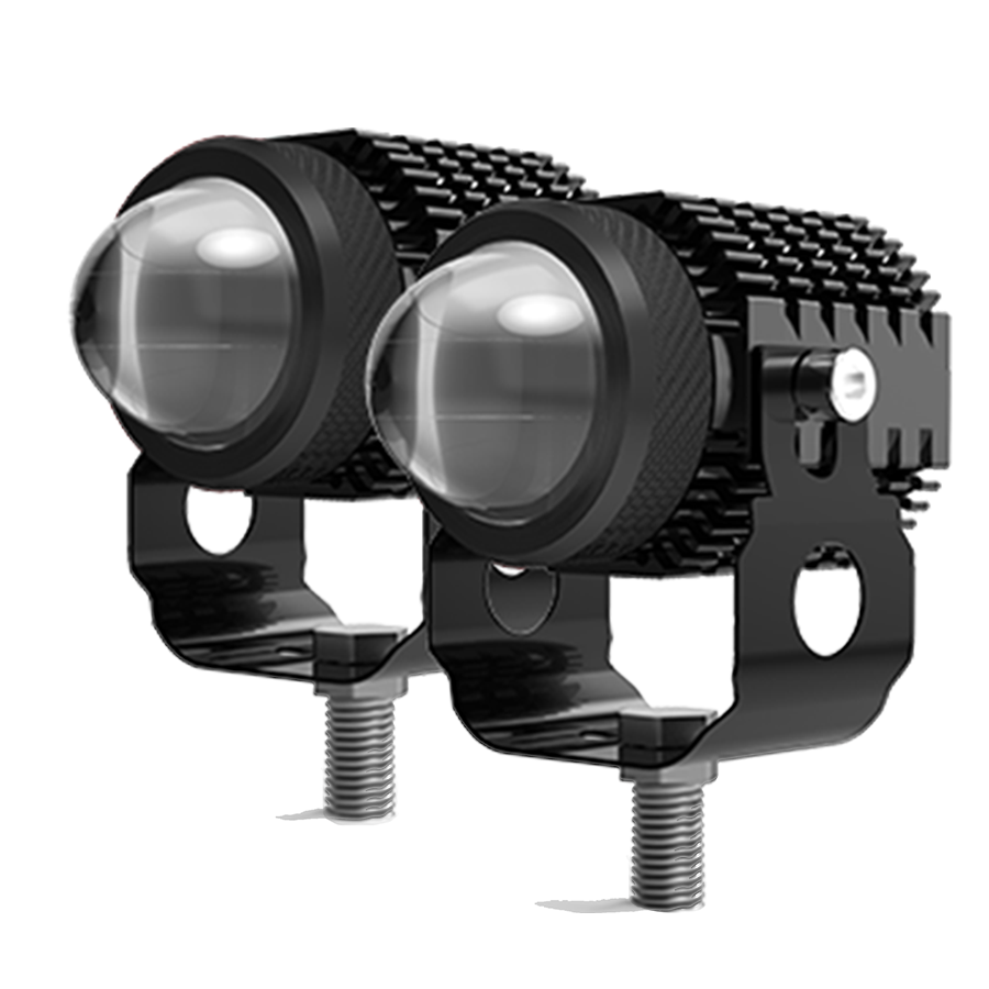 Faro LED auxiliar off-road Luz LED blanca y ámbar con Funciones Estable y Flash Individuales y Combinadas 9V-36V 1 LED 40 W - Juego de 2 Unidades Medidas 75*56*36 (Mm)