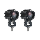 Faro LED auxiliar off-road Luz LED blanca y ámbar Estable con Cambio de Luz y Funcion Flash 9V-36V 1 LED 18 W - Juego de 2 Unidades Medidas 64.5 * 66 * 48 (Mm)