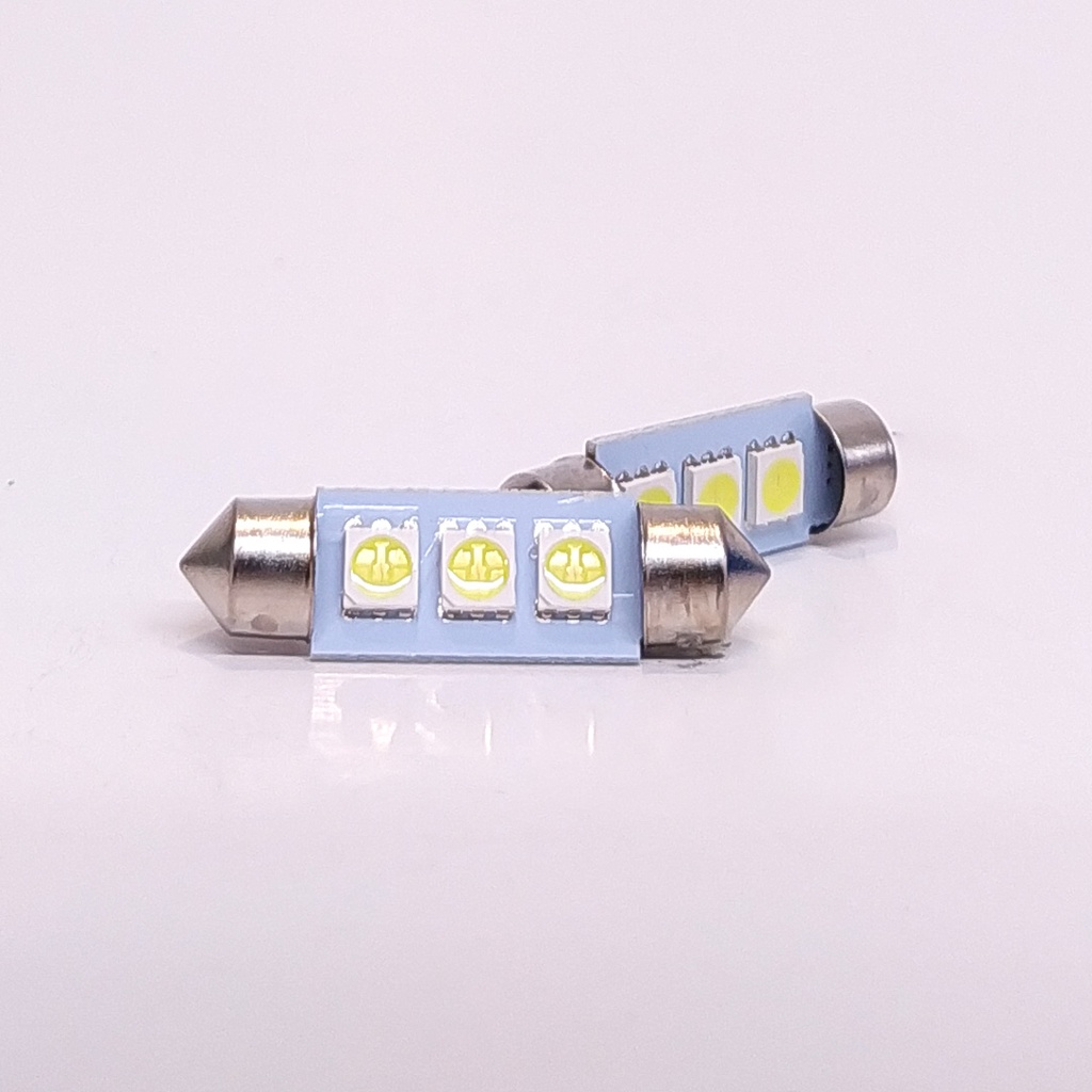 Leds Señalizacion SMD - Tubular - Festoon 3 LED 5050 SMD 39MM - Blanco 12V x unidad