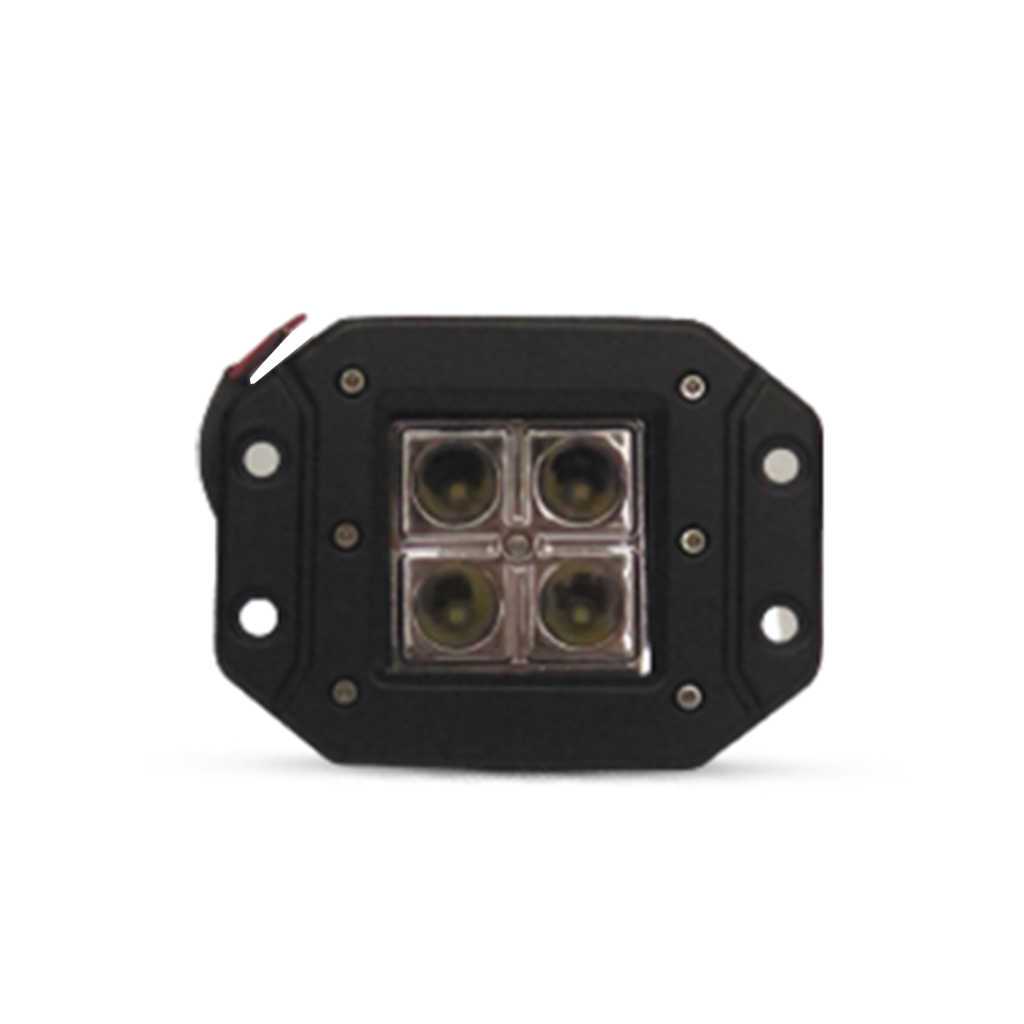 Faro LED auxiliar off-road Rectangular 12 W (4 LED 3 W)color blanco 12V / 24V - haz de luz spot -