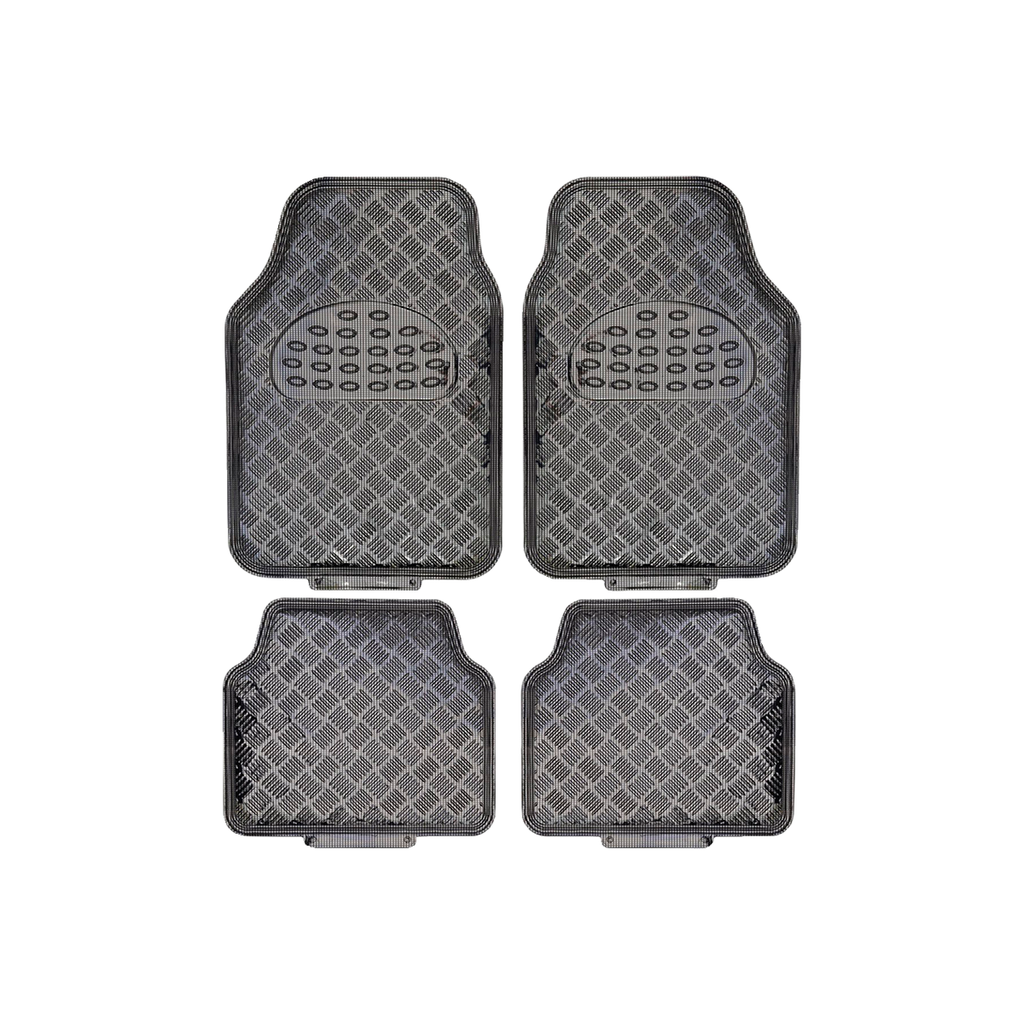 Alfombra PVC Aluminio Metalizada Mate 4 Piezas Gris Carbon 7045.5 / 4245.5