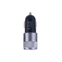 Accesorio para celular - Cargador Doble USB 12V / 24V salida 5V 3100 mA negro + plateado