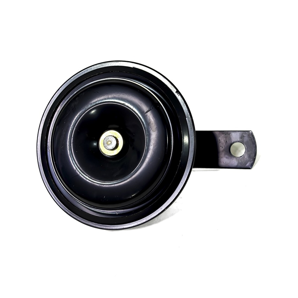 Bocina tipo disco Mercedes Benz. 2 Terminales. Voltaje 12V. Envase por Unidad Diámetro 90MM