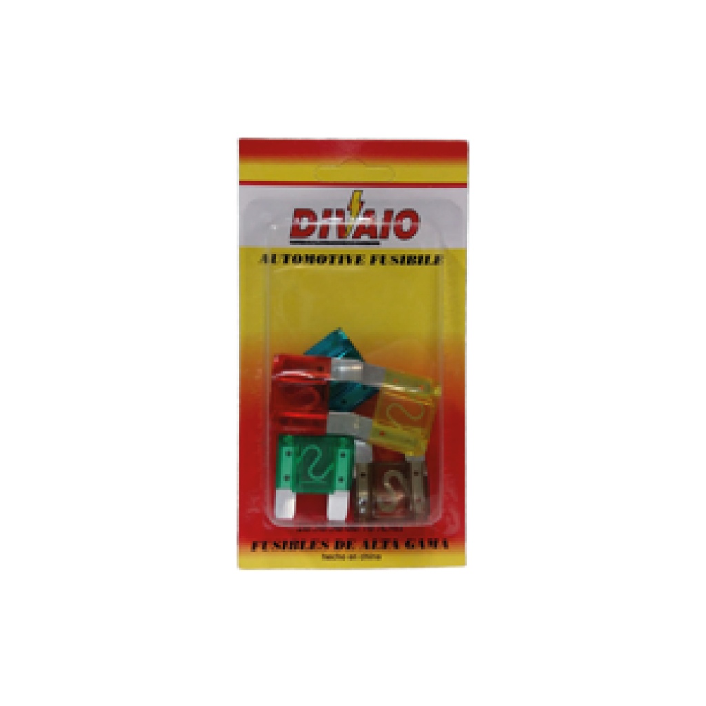 Fusible Maxi Ficha en Blister Surtido (5 Unidades - 1 por Amper) - Fusible Maxi Ficha en Blister Surtido (5 Unidades) 1 Unidad X Amper 20, 30, 50, 60, 70 Amp