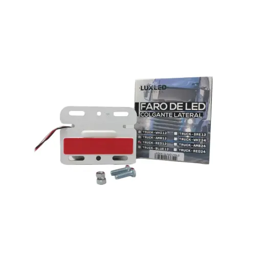 [TRUCK-RED12] Faros de Camión Colgantes Encastrables (x unidad) 10.5 x 8 cm Rojo 12V