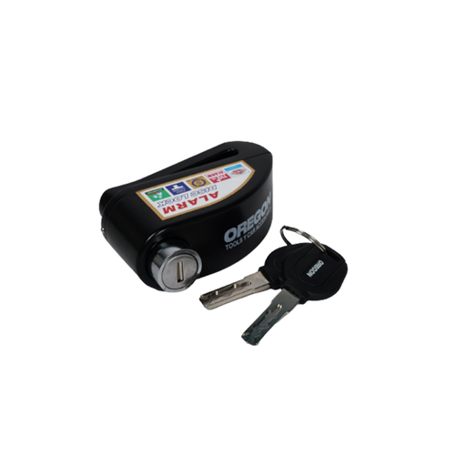 [OREPIT008] Traba Disco Con Alarma Candado Blindado Con Alarma Color Negro Para Disco De Moto / Bici Y Dos Llaves