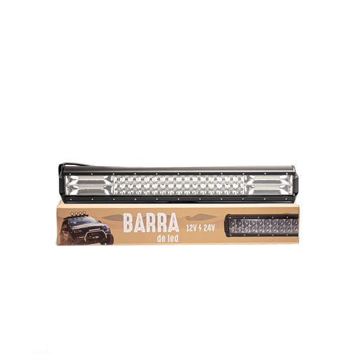 [LUXBAR288PLUS] Off Road Barra De Led Plus Recta Barra De 54 Led De 3 Watts Tipo Epistar + Display Led 3030 Smd Al Costado - 288 Watts - 52 Cm De Largo Color Blanco 12V / 24V - Carcaza De Aluminio