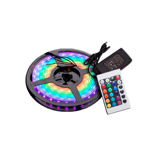 [LUX5050RGB12V] Rollo De Led Rollo De Led (300 Led) 5 Metros 5050 - Rgb 12V Con Adaptador Y Control Remoto
