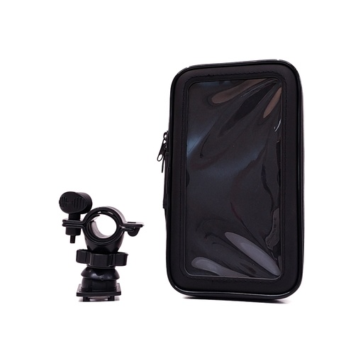 [KUBKB-SOP-023] Accesorio Para Celular Soporte De Celular Para Bicicletas Y Motos Scooter Con Cierre Y Screen Protector, Enganche A Manubrio Y Rotacion 360 Grados 6.5 Pulgadas Color Negro