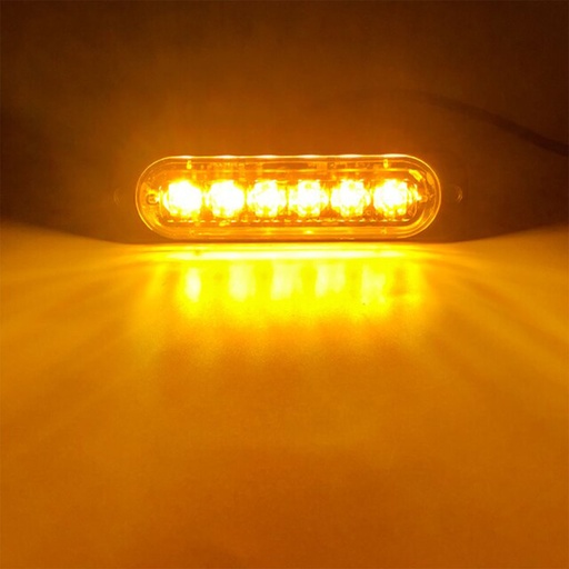 [LUXFLASH-AMBYAMB] Off Road Faro De Led Universal 12V - 6 Led Chat Para Parrilla / Paragolpe Con Luz Destellante Ambar Y Ambar Cantidad Por Caja Master 200