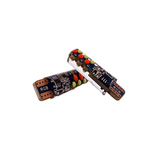 [KLILEDCC12961RGB] Led Señalizacion Silica Blister X 2 2821 - T10 - W5W Cob Rgb Led Ultima Generacion - Rgb 12V - Con Control Remoto