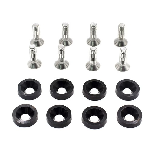 [OREARA-003] Kit De Arandelas Anodizadas Negra Juego X 8 Piezas