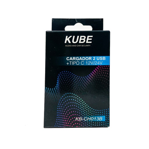 [KUBKB-CH013B] Cargador 12V / 24V Cargador 2 Usb + Tipo C 12V / 24V 20 Watts Color Negro