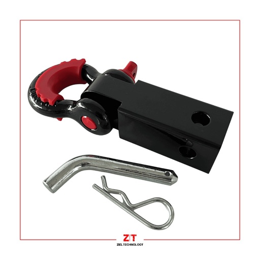 [ZTD13001C] ZT Kit de enganche completo 15 cm de largo. Material acero macizo. Diametro de 49x49mm, pintura negra brillante grillete con capacidad de carga de 4.75 Toneladas de 3/4 rojo con protector de cuerda plastico y perno traba. Carga de rotura del grillete: 19 Toneladas Caja de Carton