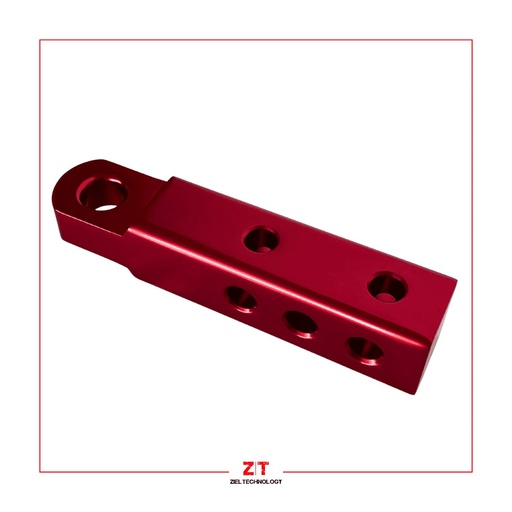 [ZTDRRC] ZT Enganche de recuperacion para grillete metalico, grillete elastico o bocha 23,5cm de largo. Material aluminio macizo con diametro de 49X49 mm color rojo. Caja de Carton