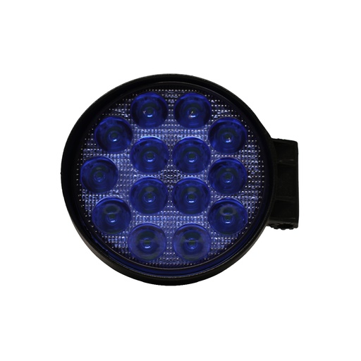 [KO42WROAZU] Faro LED off-road Faro de 14 LED Redondo 42 W 6 cm Profundidad Azul 12V - 24V Ilimunacion SPOT
