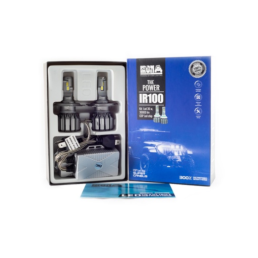 [IR100-H4] Kit LED off-road IR100 CANBUS - H4 10MA Generación chips CSP Super CANBUS 30000 Lumens 36 W 12V con cooler