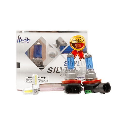 [KOKH16SK] Lámpara Halógena Sky Line CANBUS - Kit H16 12V 24W Sky Line X 2 + 2 LED T10 CANBUS Azul Frio