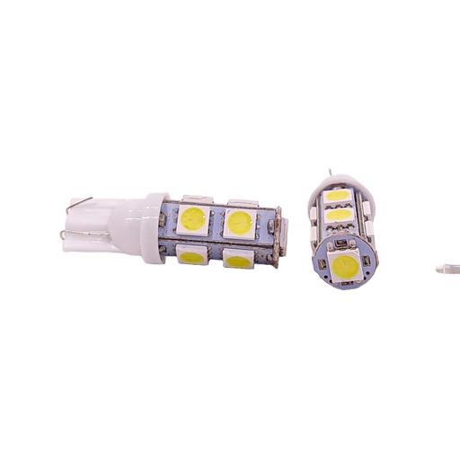 [LED13961BLA9P] Lámpara LED de Señalización SMD - 2821 - T10 - W5W 9 SMD 5050 SMD - Blanco 24V Unidades