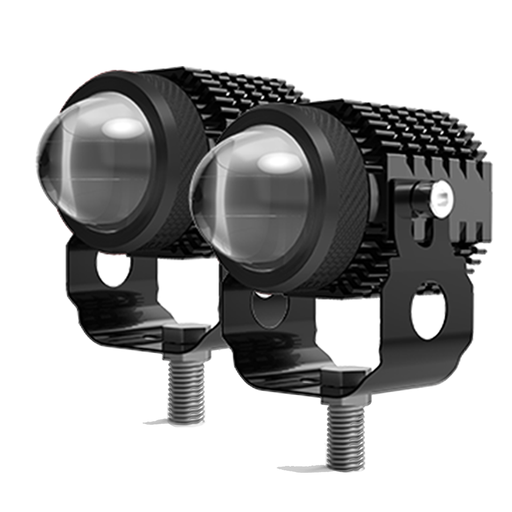 [DJ715MAX] Faro LED auxiliar off-road Luz LED blanca y ámbar con Funciones Estable y Flash Individuales y Combinadas 9V-36V 1 LED 40 W - Juego de 2 Unidades Medidas 75*56*36 (Mm)