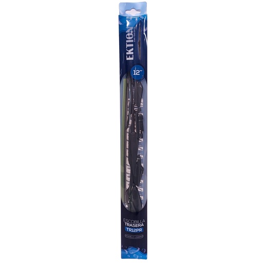 [TR12PR] Escobilla limpiaparabrisas trasera FIT universal 12" curva de goma