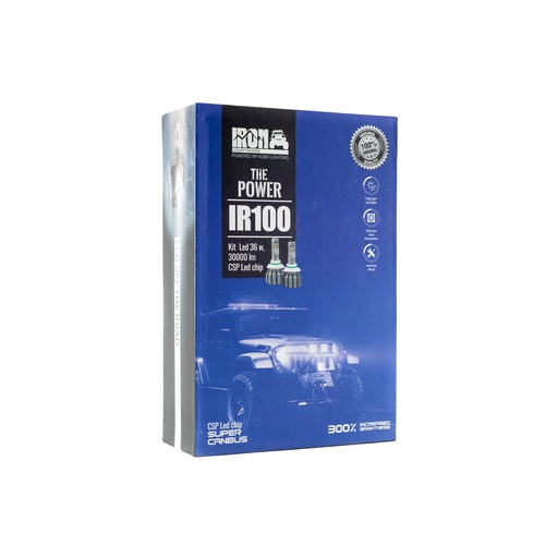 [IR100-9007] Kit LED off-road IR100 CANBUS - 9006 HB5 10MA Generación chips CSP Super CANBUS 30000 Lumens 36 W 12V con cooler