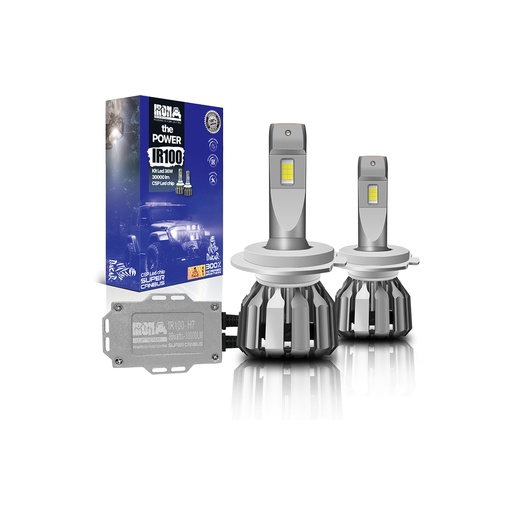 [IR100-H7] Kit LED off-road IR100 CANBUS - H7 10MA Generación chips CSP Super CANBUS 30000 Lumens 36 W 12V con cooler