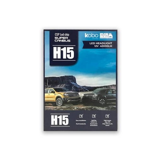 [KB1-H15] Kit LED off-road CSP CANBUS - H15 Proyector Super CANBUS CSP chips 12V 40000 lm