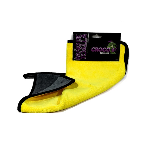 [CRS-TOWEL005] Paño de Toalla - Amarillo y Gris 800GSM 40CM * 40CM