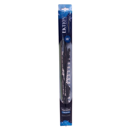 [TR16PR] Escobilla limpiaparabrisas trasera FIT universal 16" curva de goma