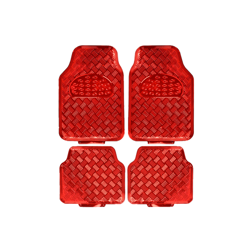 [AL012] Alfombra PVC Aluminio Metalizada Mate 4 Piezas Rojo 7045.5 / 4245.5