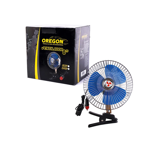 [VENT008] Ventilador metálico de 8" 24V con clip, plateado