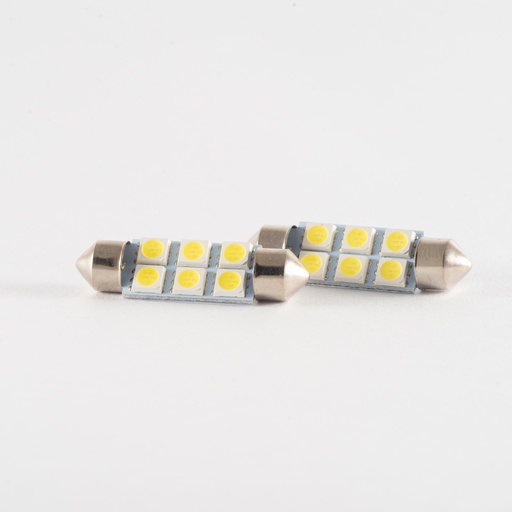 [LEDTUB6BLA3912] Leds SMD - Tubular - Festoon 6 LED 5050 SMD 39MM - Blanco 12V