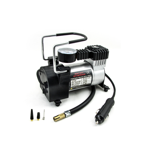 [COM001] Compresor de aire 12V 140 PSI, cilindro 1x30 mm, 10 A, plateado