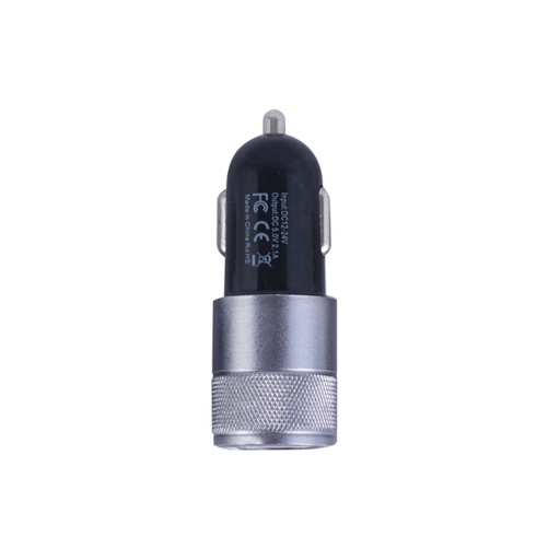 [KBCH005SB] Accesorio para celular - Cargador Doble USB 12V / 24V salida 5V 3100 mA negro + plateado