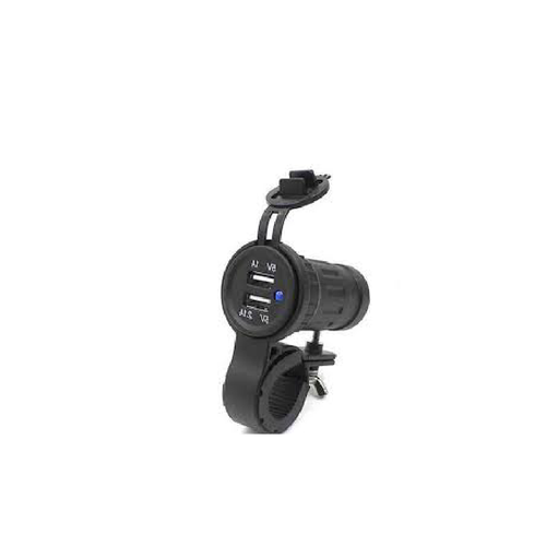 [KB-TOM007] Accesorio para celular - Toma 12V USB Dual con protección para Uso Especial en Motos. Completo