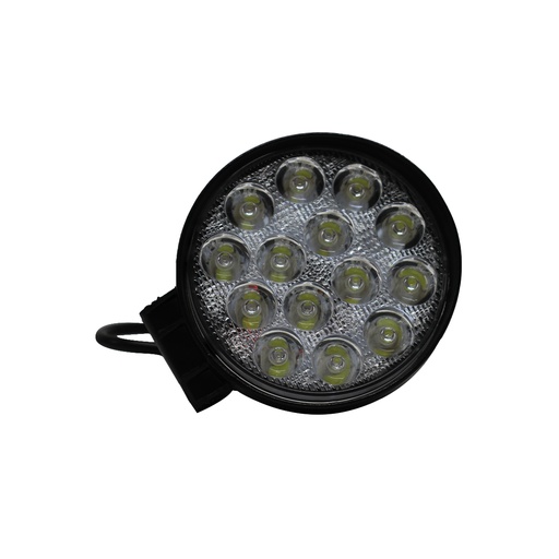 [KO42WROBLA] Faro LED off-road Faro de 14 LED Redondo 42 W 6 cm Profundidad blanco 12V - 24V Iluminacion SPOT